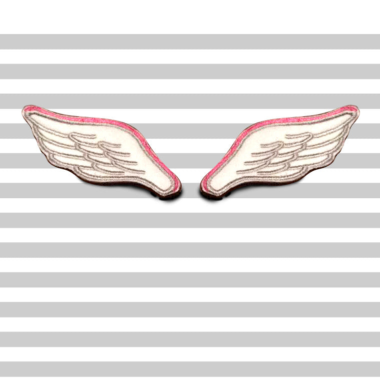 WINGS Blue and pink pair; patches iron-on