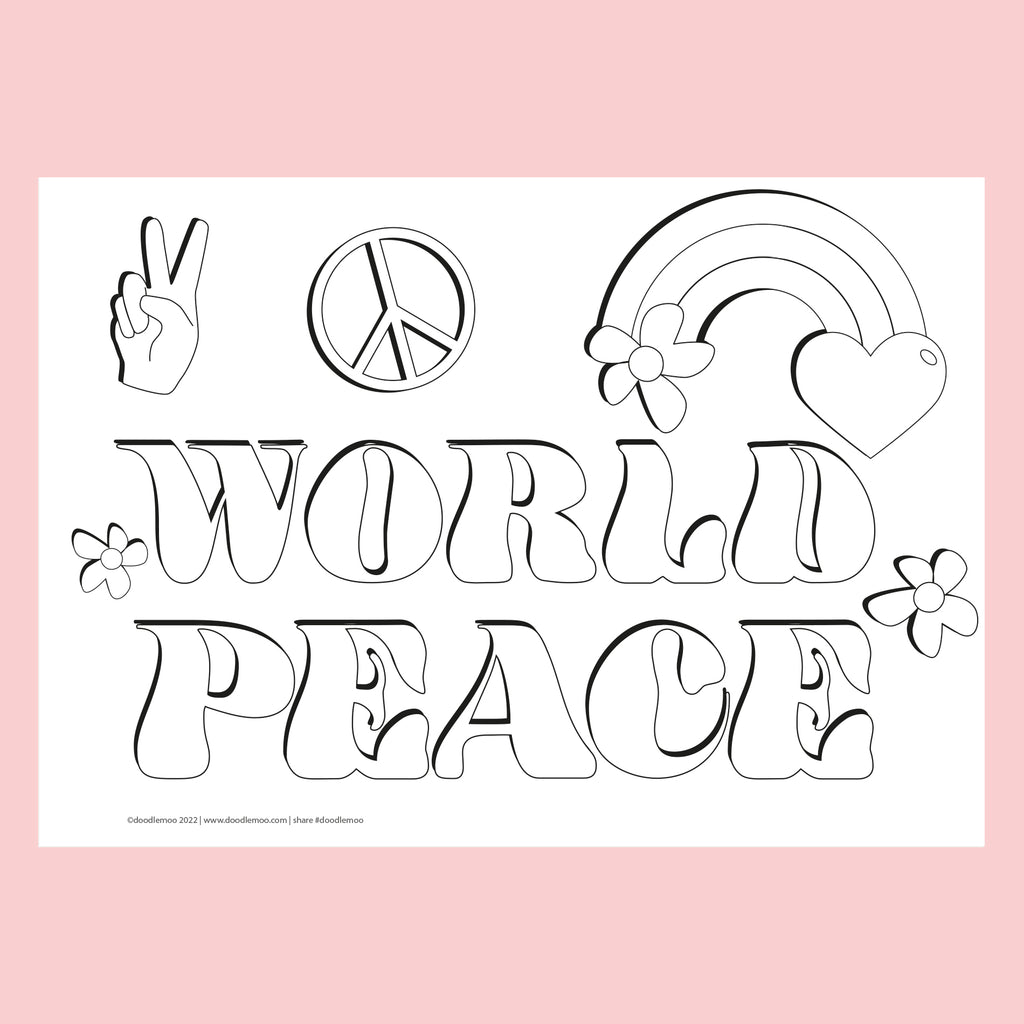 World Peace - colour me in - free download