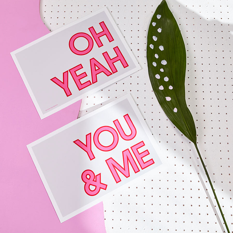 OH YEAH Typographic Print pink