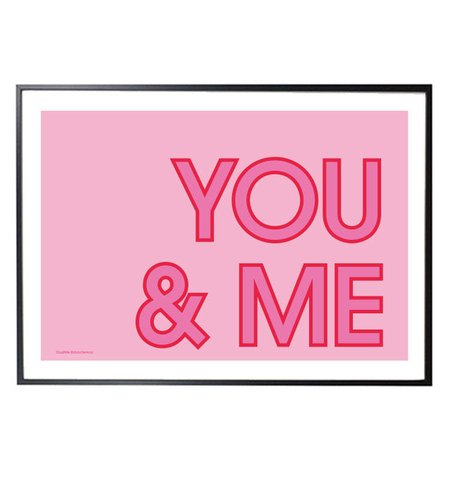 YOU&ME typographic print designed by Doodlemoo
