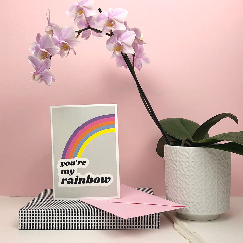 You're my rainbow greetings card by playful brand Doodlemoo.