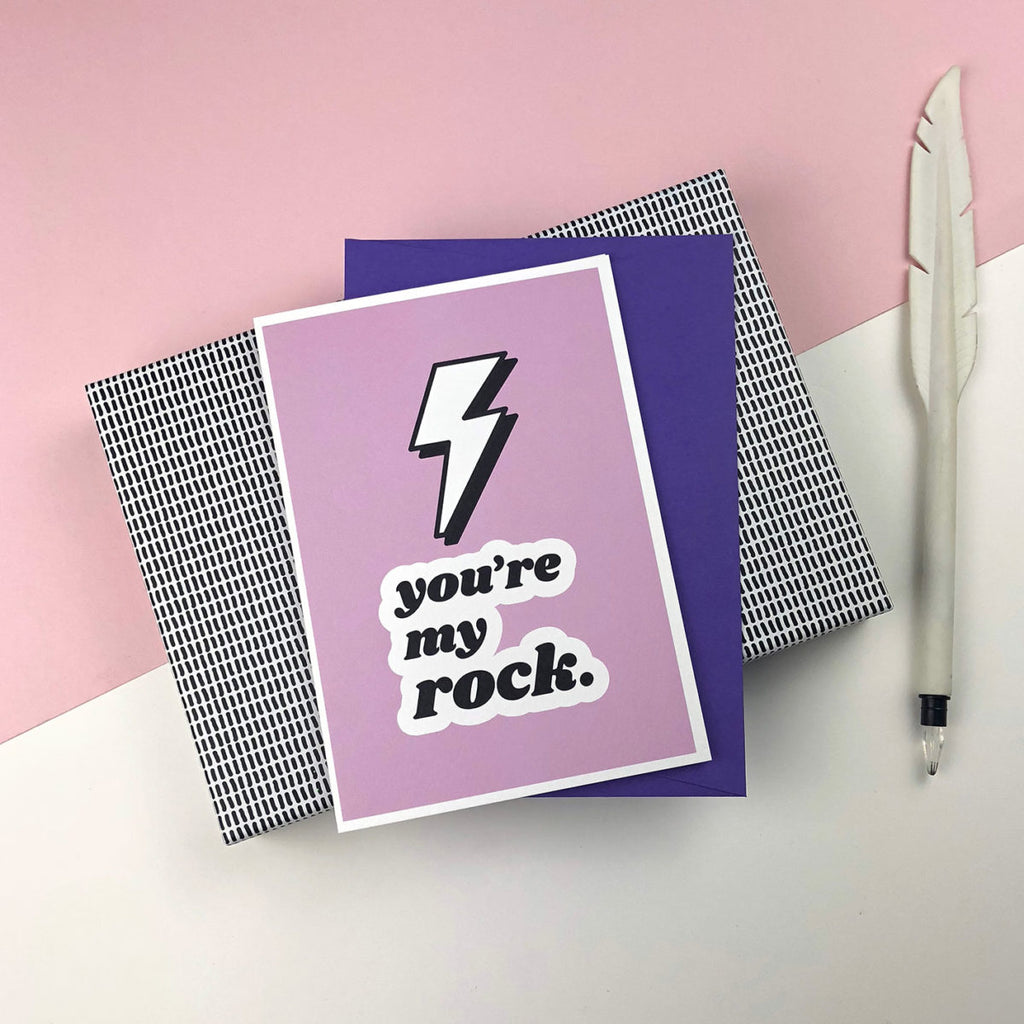 You're my Rock! greetings card by playful brand Doodlemoo