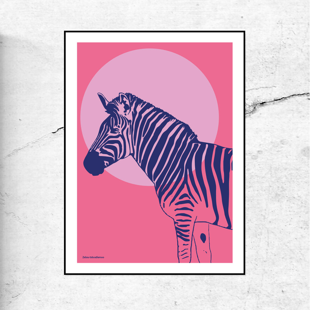Zebra - Sunset Stripes Art Print