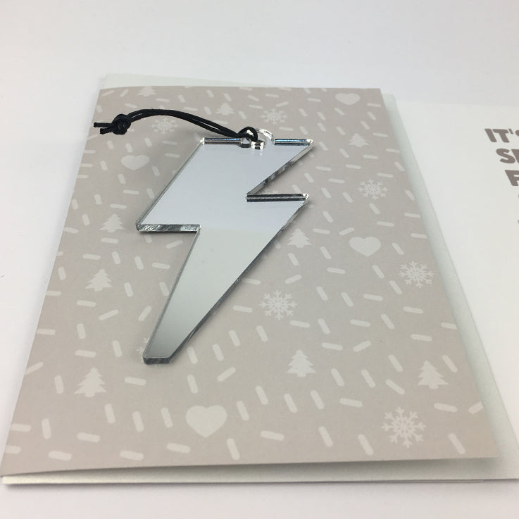 Lightning Bolt Christmas Bauble with card