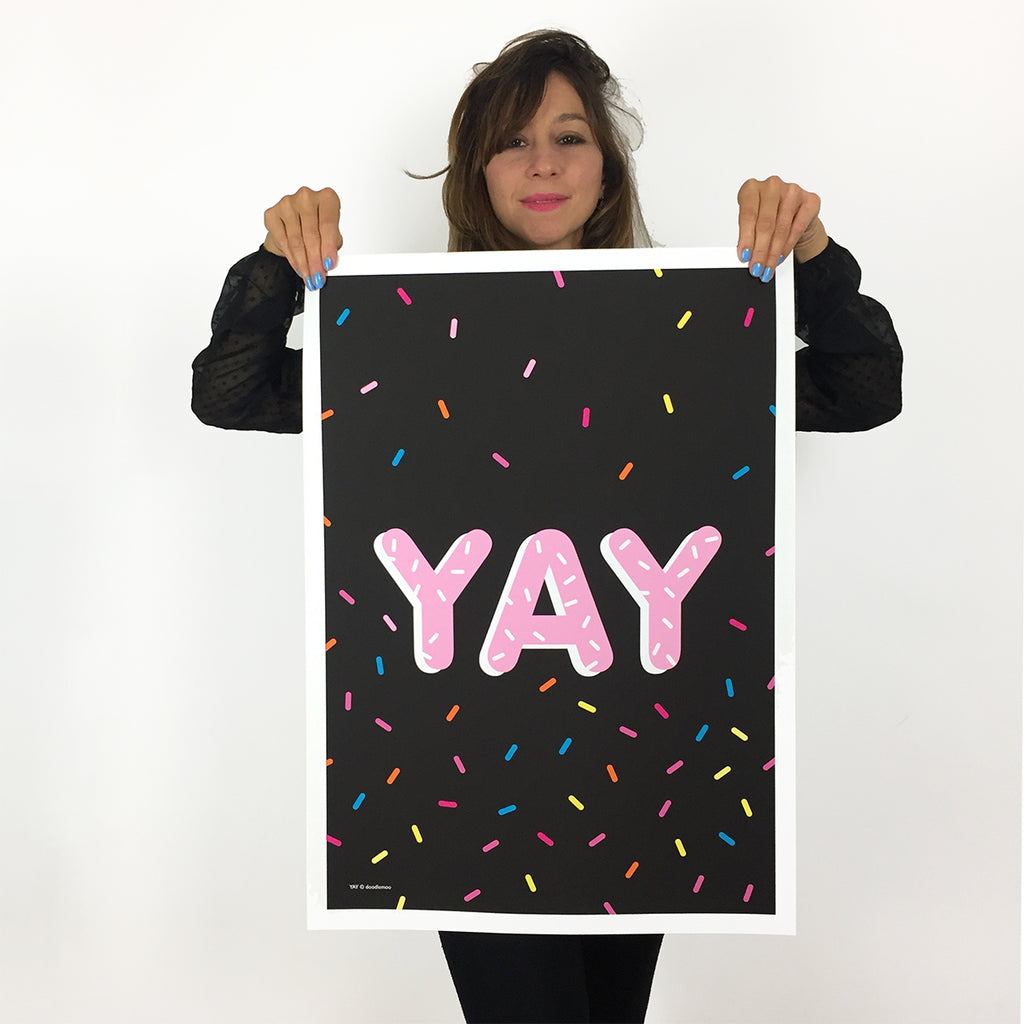 Emily YAY and sprinkles poster 50x70 Doodlemoo