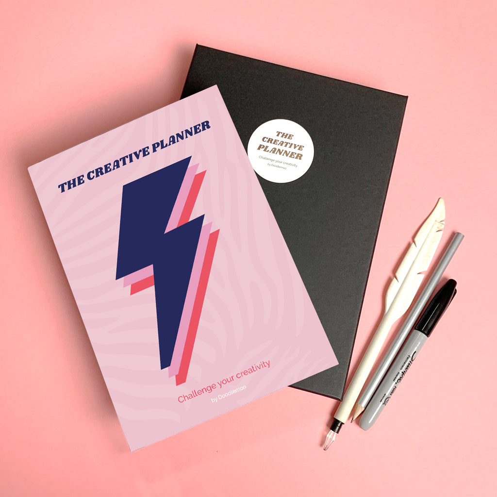dateless pink with blue lightning bolt Planner/Diary 