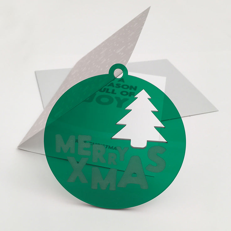 Merry xmas tree acrylic bauble